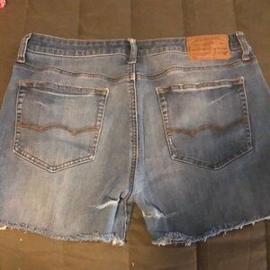 American Eagle Outfitters Blue Jean Shorts Distressed Cut-Off Style